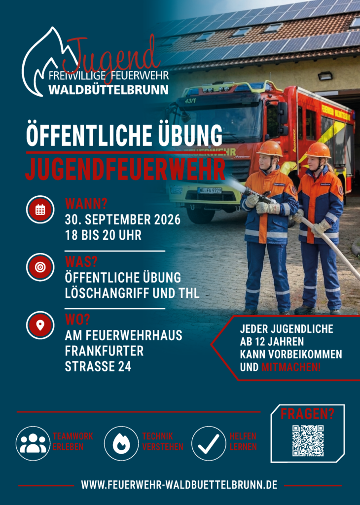 Öffentliche Übung Jugendfeuerwehr am 30. September 2026